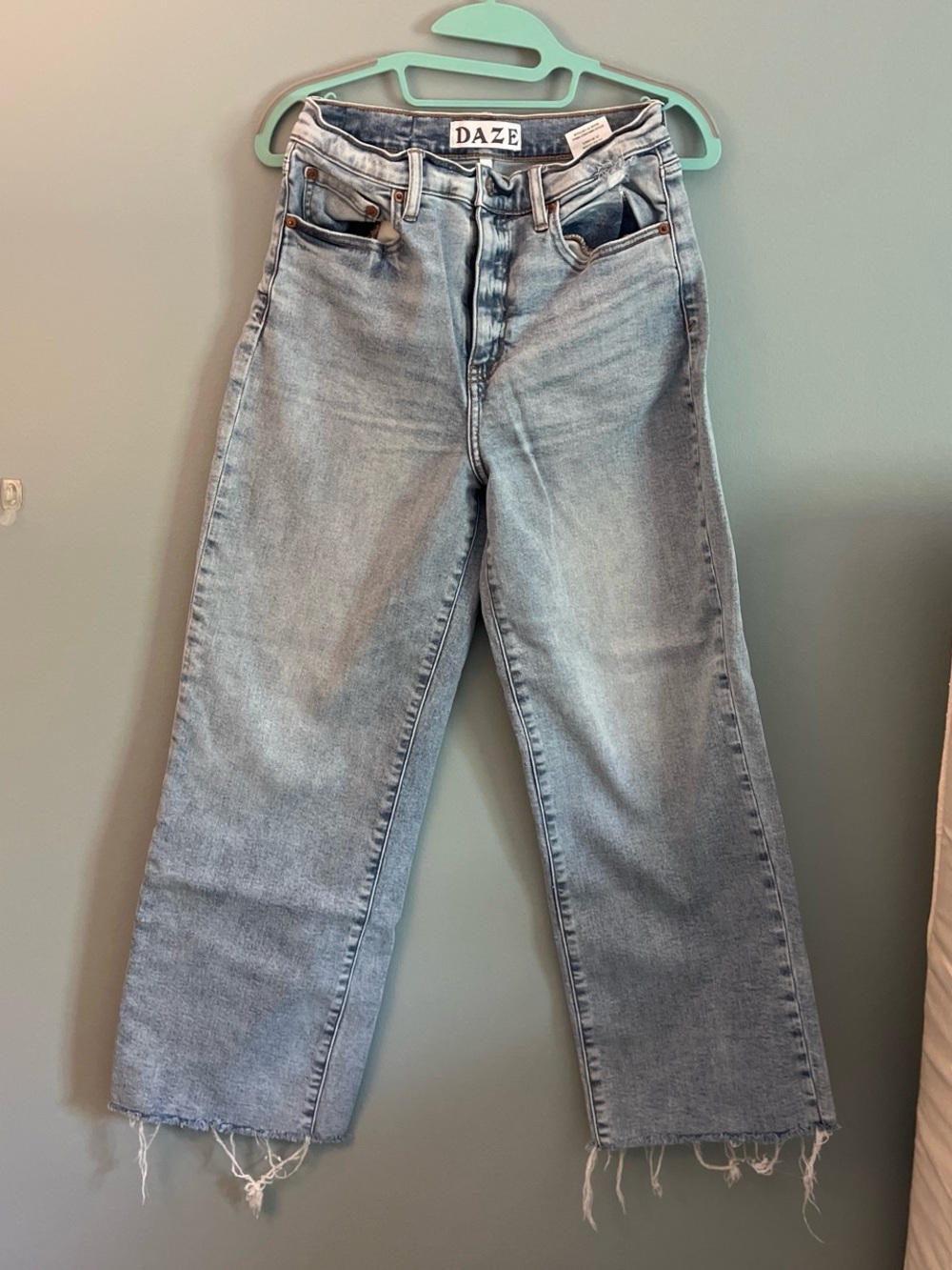 DAZE Light Blue High-Rise Straight Jeans